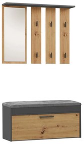 Riano MIX Parma előszobafal, 100x81,5x15 cm, antracit-tölgy