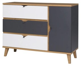 Komód Thalia TM09 K1D3SZ (arany tölgy + grafit + fehér) . 1058335