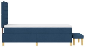 Box Spring Ágy Matraccal és Pad Kék 100x200 cm Szövet