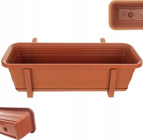 Erkélydoboz Virágtartó 50cm Fogantyúk Állvány Erkély Korlát