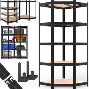monzana® Sarokpolcos állvány 180x70x40 cm - fekete