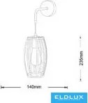 UNIVERSO Fali lámpa 1xE27 max.60w 140x235mm IP20 Fekete 5év