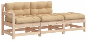 vidaXL 7 részes tömör fa kerti ülőgarnitúra párnával