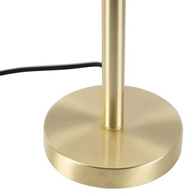 Klasszikus asztali lámpa sárgarézzel és Granny árnyékolóval aranyban 30 cm - Simplo