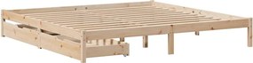 vidaXL tömör fenyőfa ágy matrac nélkül 200 x 200 cm