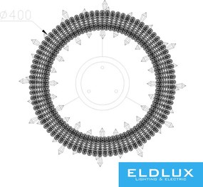 ELDLUX ELDAMARILL kristályüveg függeszték D400 52W CCT