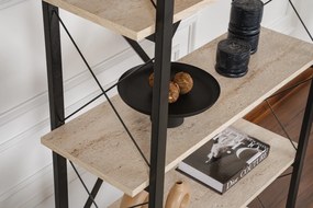 Könyvespolc Elysian - Travertine, Fekete