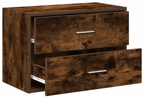 szekrény 2 fiókkal füstölt tölgy 60x31x40 cm gépi forgácsolt fa