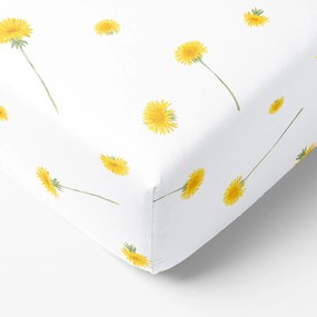 Goldea pamut körgumis lepedő - pitypangok 200 x 200 cm