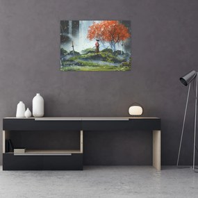 Üveg kép - A kardok kertjének illusztrációja (70x50 cm)
