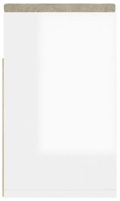 magasfényű fehér szerelt fa cipőtároló pad párnával 104x30x49cm