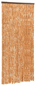 okkersárga és fehér zsenília rovarfüggöny 100 x 220 cm