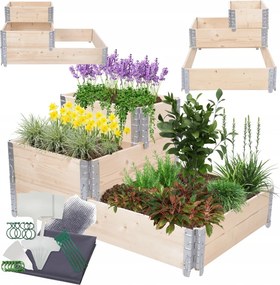 Magasított lépcsőzetes ágyás állítható láda herbárium 60x120x80