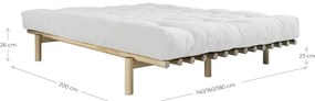 Norovi fenyő franciaágy ágyráccsal 180x200 cm Pace – Karup Design