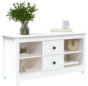 fehér tömör fenyőfa TV-szekrény 103 x 36,5 x 52 cm