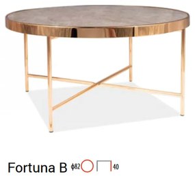 Fortuna B dohányzóasztal 82 cm Márvány - Arany