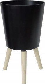 Virágtartó fedél kerámia kerek fekete lábakkal 35 x 30 cm