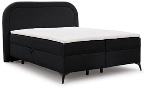 Fekete ágyneműtartós boxspring ágy 140x200 cm Ornes – Ropez
