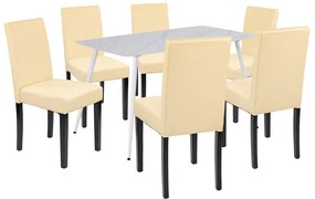 Megan 6+1 étkező garnitúra fehér-bézs