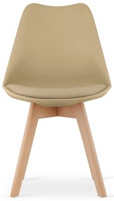 Étkezőgarnitúra 1 + 4, fehér ADRIA asztal 120x80 cm + bézs BALI MARK szék bükk lábakkal