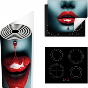 Tűzhelyvédő Szőnyeg Több Helyet Biztosít 60x52 piros ajkak