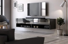 Suport TV de perete în culoarea stejarului. Iluminare LED opțională. RTV Vivo LE (VI-1) 100