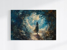 Vászonkép Canvas Nő Figura Kert Séta Folyosó Alagút 60x40