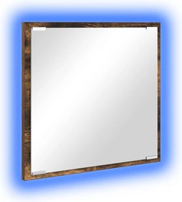 vidaXL LED Fürdőszoba Tükör Füstölt tölgy 40 x 37 x 8.5 cm Faanyag