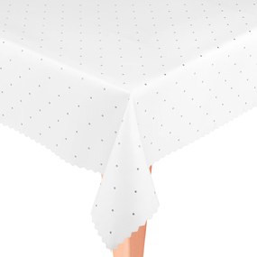 Abrosz Foltálló 140x240 Egész évben Elegáns fehér Ezüst pöttyös SW34