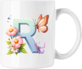 Pillangó bögre pillangó betű ábécé R fehér 330ml