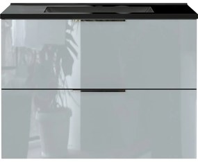 Fekete-szürke fali szekrény mosdókagylóval 81x61 cm Vasio – Germania