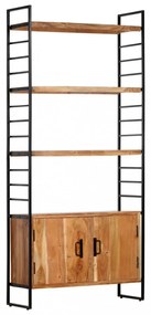 4-szintes tömör akácfa könyvespolc 80 x 30 x 180 cm