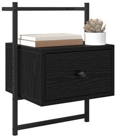 vidaXL Éjjeliszekrény 2 pcs Fekete tölgy 35 x 30 x 51 cm Faanyag