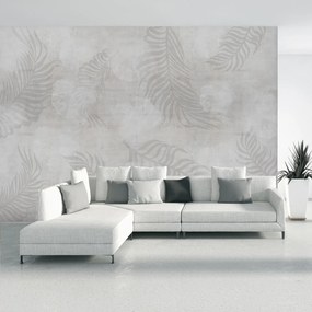 Fotótapéta - Beton levelekkel (147x102 cm)