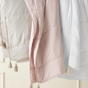 Noemi Bézs színű ágytakaró bojtokkal 240 x 260 cm