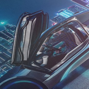 Versenyautó éjjel képe (70x50 cm)