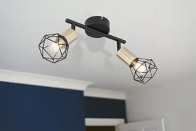 Globo 54802S-2AB Spotlámpa fém fekete-sárgaréz színben. HxSZxM:220x80x200, fényforrás nélkül 2xE14 40W 230V