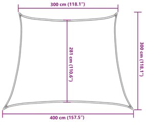 bézs HDPE napvitorla 160 g/m² 3/4 x 3 m
