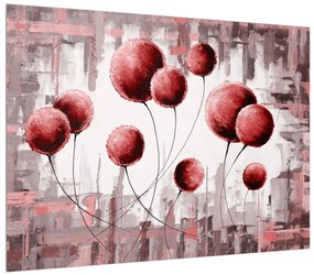 Absztrakt kép - piros léggömbök (70x50 cm)