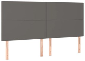 szürke műbőr LED-es fejtámla 180x5x118/128 cm