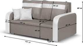 KONRAD Kétszemélyes kinyitható kanapé Bézs/fehér