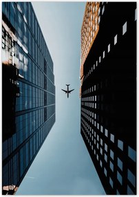 Poszterek 70x100 Repülőgép az épületek között