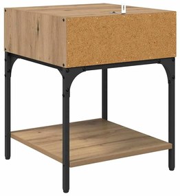 Éjjeli asztal 2 pcs kézműves tölgy 40 x 40 x 50 cm Faanyag