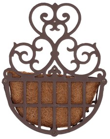 Öntöttvas fali virágtartó kókuszrost betéttel, 29 x 37 cm