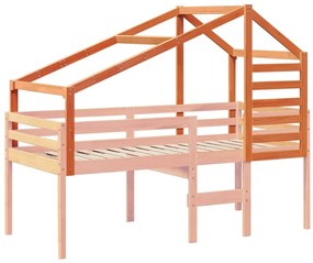 viaszbarna tömör fenyőfa gyerekágytető 188 x 97 x 113 cm