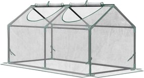 Outsunny Üvegház Ablakkal, PE Rács Film, Acél Váz Üvegház Erkélyhez, Kerthez, Paradicsom Ház 120x60x60cm, Paradicsom Üvegház Zöldségekhez, Virágokhoz,