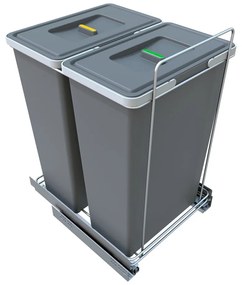 Műanyag szemetes szelektív hulladékhoz/beépíthető 35 + 35 l Ecofil - Elletipi