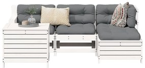 vidaXL 5 részes fehér tömör fenyőfa kerti ülőgarnitúra