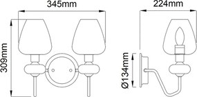 Elstead Lighting ARMAND DL-ARMAND2-AB Fali lámpa 2x40W/E14