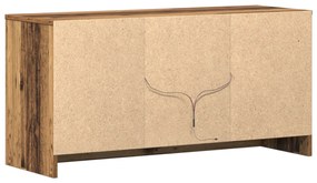 TV Szekrény LED Fényekkel - Régi Fa, 100x34x50 cm-es Műanyag Állványon.